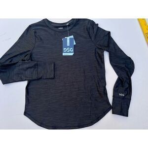 Girls Performance Shirt Size‎ M Medium  Long Sleeve Tee Black DSG NEW